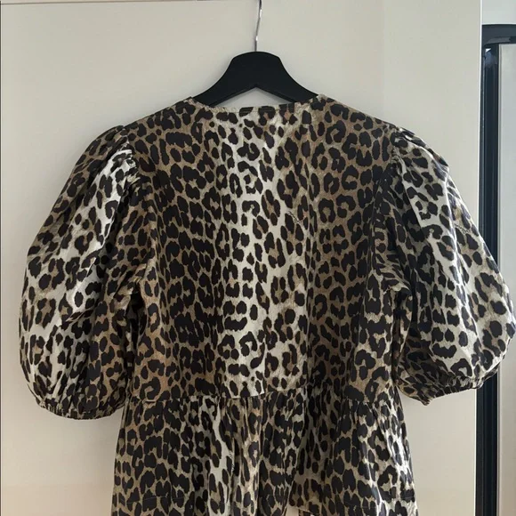 GANNI Cheetah Peplum Poplin top - Picture 3 of 3